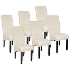 tectake 6 jedálenských stoličiek ergonomické, masívne drevo