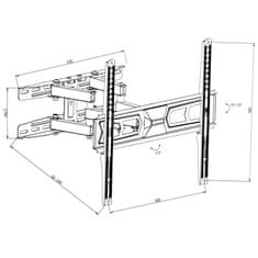 tectake Držiak otáčací naklapovací 32" - 55'' do 60 kg