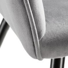 tectake 4 stoličky Marilyn v zamatovom vzhľade čierne
