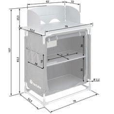 tectake Kempingová kuchyňa 76 x 53,5 x 107cm