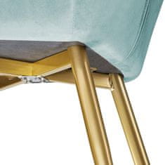 tectake 2 stoličky Marilyn so zamatovým vzhľadom zlaté