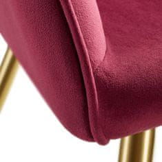 tectake 4 stoličky Marilyn so zamatovým vzhľadom zlaté