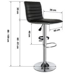 tectake 2 barové stoličky Johannes z imitácie kože