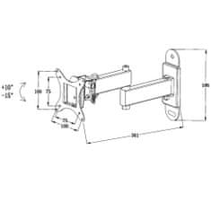 tectake Držiak sklopný a otočný 10" - 26"