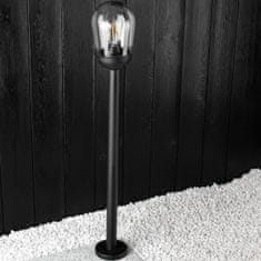 LUMILED Záhradná lampa E27 čierny stĺp OVALIS 100cm 