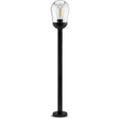 LUMILED Záhradná lampa E27 čierny stĺp OVALIS 100cm 