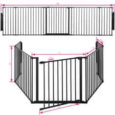 tectake Ochrana krbu Agni z 5 prvkov s bezpečnostnými dvierkami