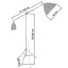 tectake Štúdiové svetlo a softbox so statívom