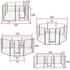 tectake Ohrádka pre šteňatá 8-stranná