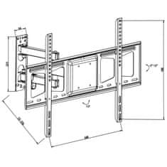 tectake TV držiak sklopný, otočný 32" - 60"