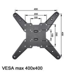 tectake TV držiak sklopný otočný 26"(66 cm) - 55" (140 cm), VESA max.: 400 x 400, do 100 kg