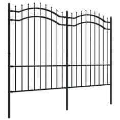 Vidaxl Záhradný plot s hrotmi čierny 190 cm oceľ s práškovým nástrekom