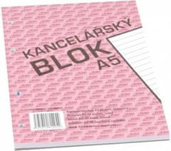 Kancelársky blok A5, linka, 50 listov