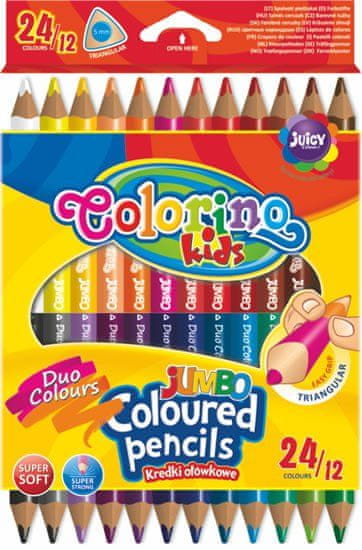 Colorino Pastelky trojhranné JUMBO obojstranné 24 farieb