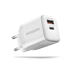AXAGON ACU-PQ30W, Sil nabíjačka do siete 30W, 2x port (USB-A + USB-C), PD3.0/PPS/QC4+/SFC/AFC/Apple