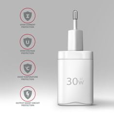 AXAGON ACU-PQ30W, Sil nabíjačka do siete 30W, 2x port (USB-A + USB-C), PD3.0/PPS/QC4+/SFC/AFC/Apple