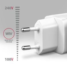 AXAGON ACU-PQ30W, Sil nabíjačka do siete 30W, 2x port (USB-A + USB-C), PD3.0/PPS/QC4+/SFC/AFC/Apple