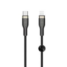 FIXED Dlhý nabíjací a dátový opletený kábel s konektormi USB-C/Lightning a podporou PD, 2 m, MFI FIXDB-CL2-BK, čierny