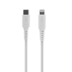 FIXED Dlhý nabíjací a dátový Liquid silicone kábel s konektormi USB-C/Lightning a podporou PD, 2m, MFI FIXDLS-CL2-WH, biely