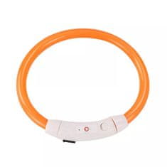 Surtep Animals Svetelný golier LED USB s obvodom 20-65 cm Oranžová