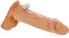 XSARA Vibrační návlek prodlužující penis o 2 cm s výčnělky - 70043967