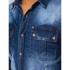 Dstreet Pánska košeľa džínsová SILVA I modrá dx2383 S