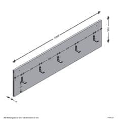 Vidaxl FMD Nástenný vešiak na kabáty, 108,9x1,5x28,1 cm, remeselnícky dub