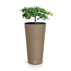 Prosperplast 2X Kvetináč Furu Slim Eco Wood Záhradný Vysoký Kvetináč 48 Cm/57,5 Cm, Naturo + Vložka