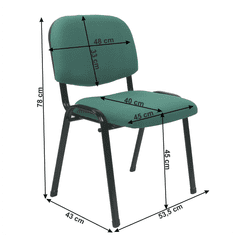 KONDELA Kancelárska stolička, zelená, ISO 2 NEW