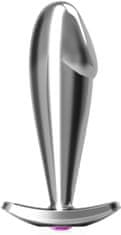 XSARA Ocelový anal plug penis anální kolík s rukojetí a ozdobným kamímkem - 79557872