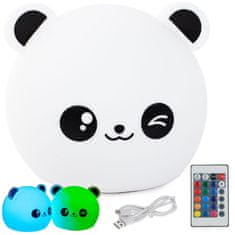 Verk 24079 Nočná RGB lampička dotyková panda USB 1200mAh s diaľkovým ovládaním