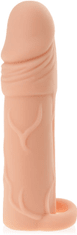XSARA Elastický návlek zvětšující penis +6 cm z měkoučké umělé kůže cyberskin - 70165184