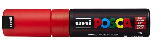 Uni-ball POSCA akrylový popisovač / červený 4,5-5,5 mm