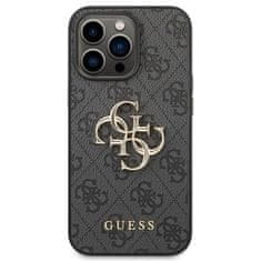 Guess Kryt na mobil 4G Metal Logo na Apple iPhone 14 Pro - šedý
