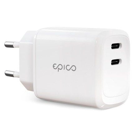 EPICO Nabíjačka do siete 2x USB-C, 45W - bílá