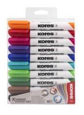 KORES K-MARKER Popisovač na biele tabule, okrúhly hrot 3 mm, mix 10 farieb