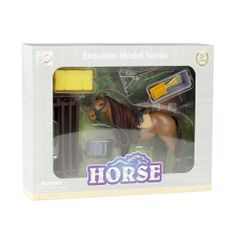Rappa Plastické hnedé koňa s príslušenstvom