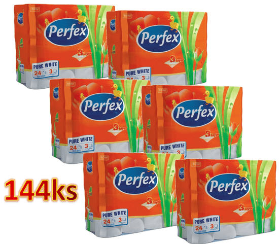 Perfex Toaletný papier biely 6 x 24 kotúčov 3-vrstvový