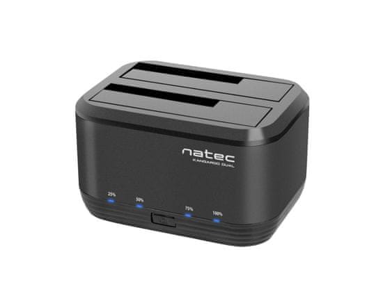 Natec Dokovacia stanica pre HDD 2,5"/3,5" USB 3.0 Kangaroo Dual, funkcia klonovania, napájací adaptér