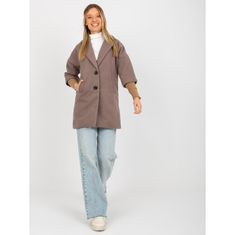 Och Bella Dámsky kabát s manžetami OCH BELLA hnedý TW-PL-BI-2021799.51_395025 S