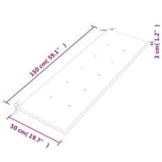 Petromila vidaXL Lavička Batavia a červený károvaný vankúš 150 cm tíkový masív