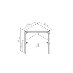 G21 Regál 42 x 42 cm rohový, pre záhradné domčeky a skleníky