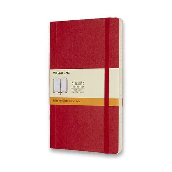 Moleskine Zápisník - mäkké dosky L, linajkový, červený