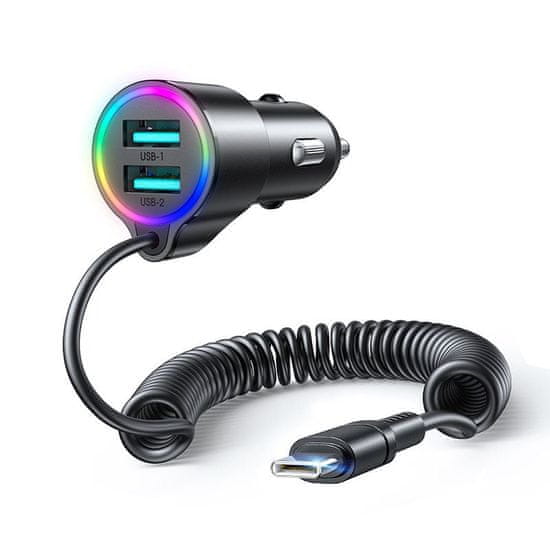 Joyroom JR-CL24 autonabíjačka 17W + USB-C kábel 1.5m, čierna