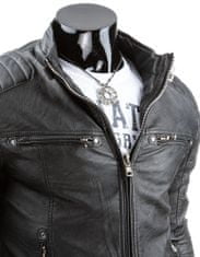Dstreet Pánska koženková bunda kožená čierna XL