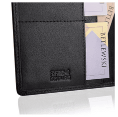 Betlewski Pánska kožená peňaženka rfid bpm-bh m1 black