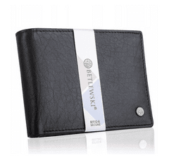 Betlewski Kožená peňaženka s rfid bpm-bh 60a čierna