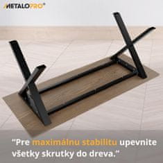 MetaloPro Belaga Stolové nohy kovové, stabilné stolové podnože, stolové nohy čierne, stolové podnože do jedálne,180 cm