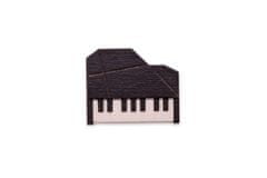 BeWooden unisex drevená brošňa Piano Brooch hnedá