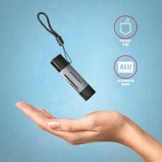AXAGON CRE-DAC, USB-C + USB-A, 5 Gbps - MINI čítačka kariet, 2-slot & lun SD/microSD, podpora UHS-I